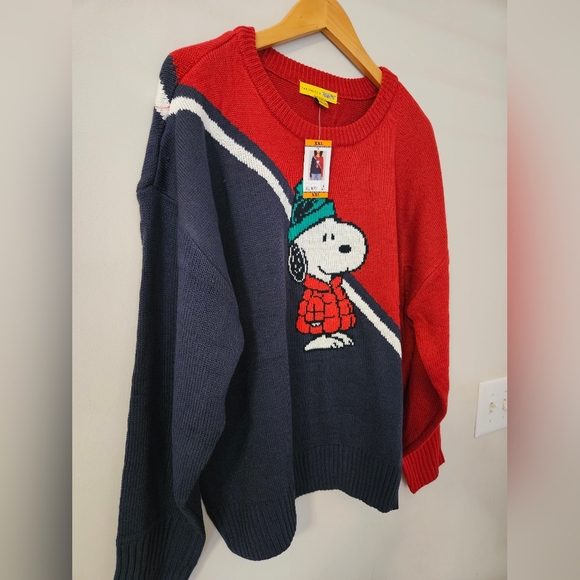 NEW! Sanctuary By Peanuts Red and Blue Snoopy Sweater Size XXL - Picture 4 of 8